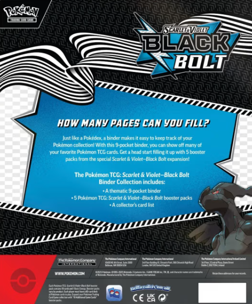 Pokemon Trading Card Game: Scarlet and Violet Black Bolt Binder Collection