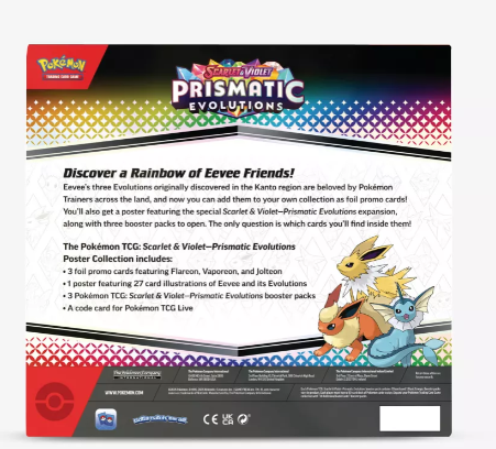 Pokemon TCG Scarlet & Violet 8.5 Prismatic Evolutions Poster Collection